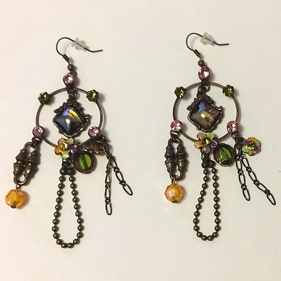 NEW Handcrafted Long Drop Beaded Dangle Earrings Women Fashion Jewelry Gifts - Picture 3 of 3